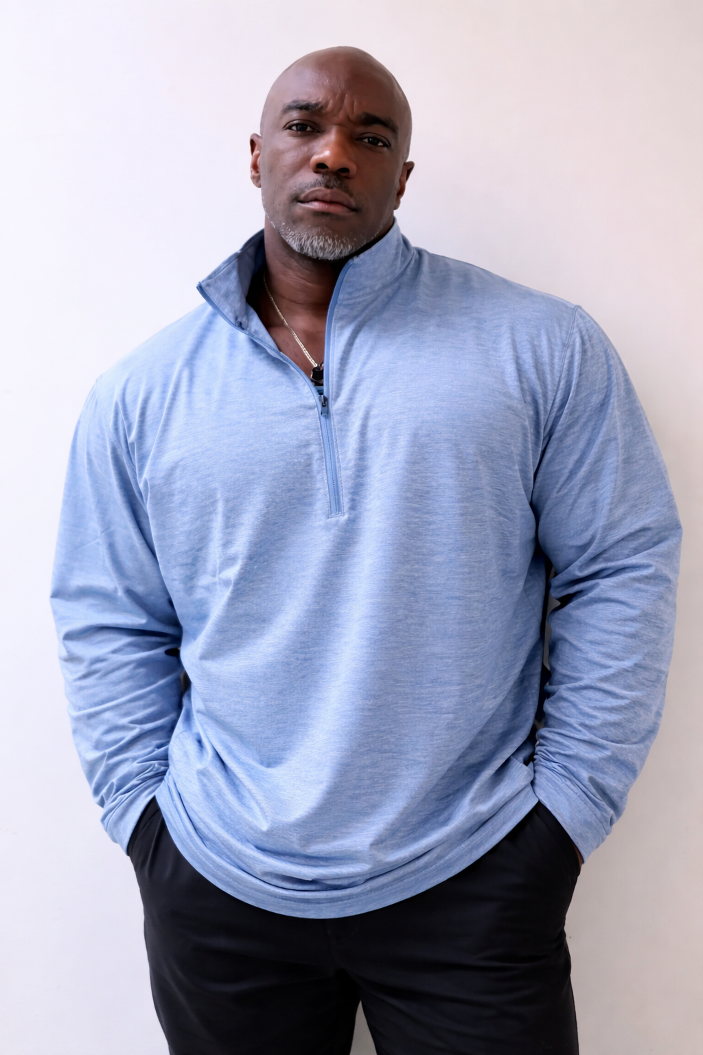 Quarter-Zip Training Long Sleeve - Heather Blue