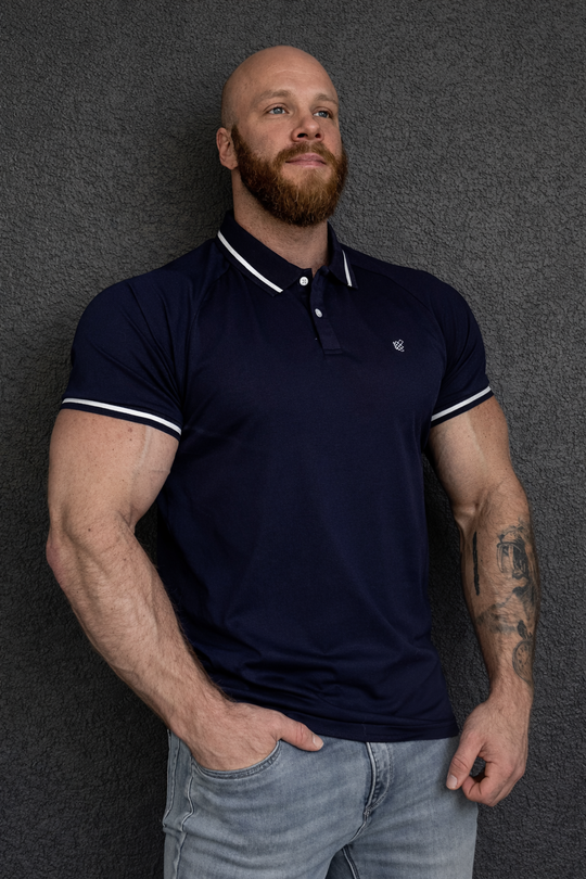 Banded Muscle-Fit Polo T-Shirt - Navy