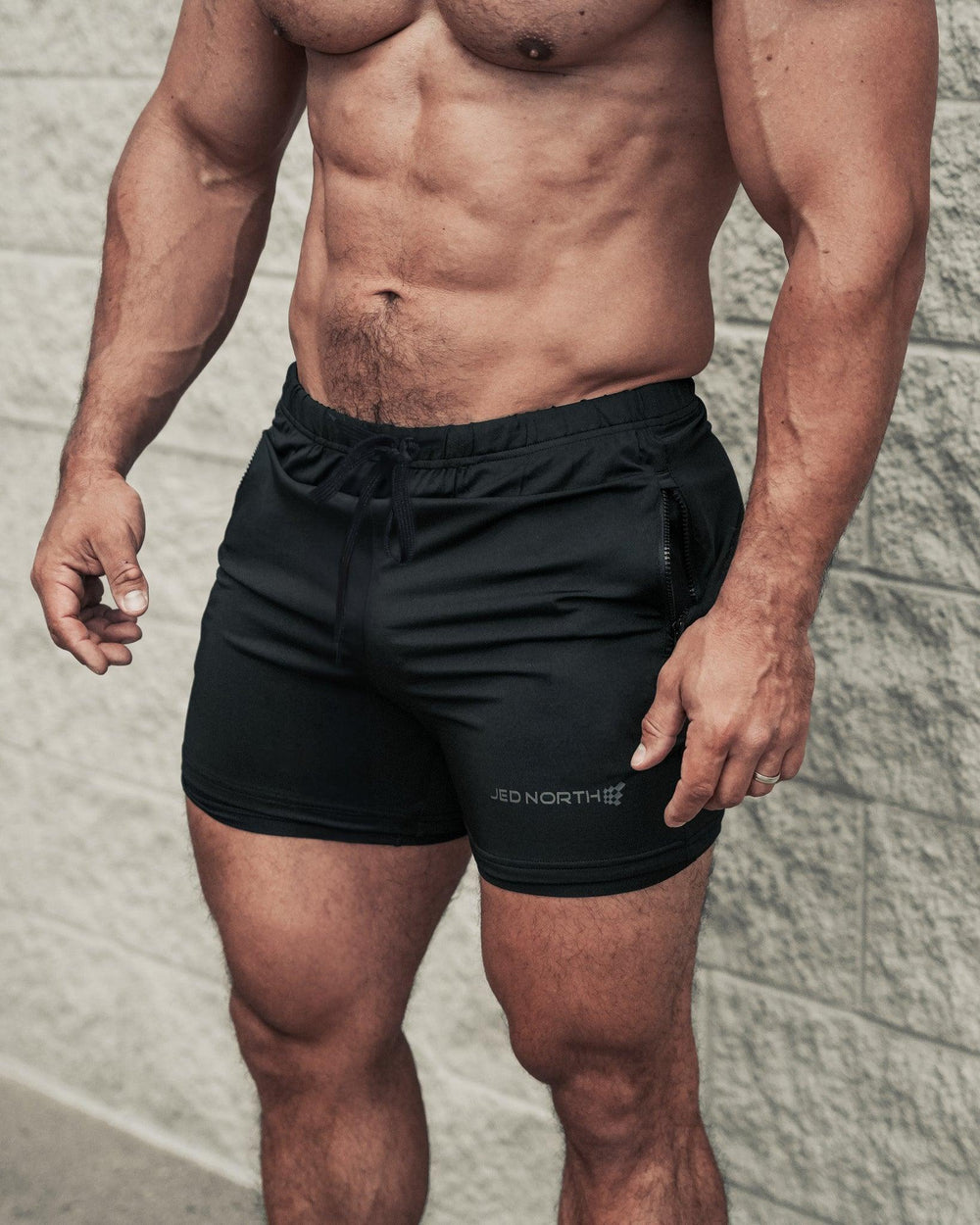 Agile Bodybuilding 4'' Shorts w Zipper Pockets - Noir