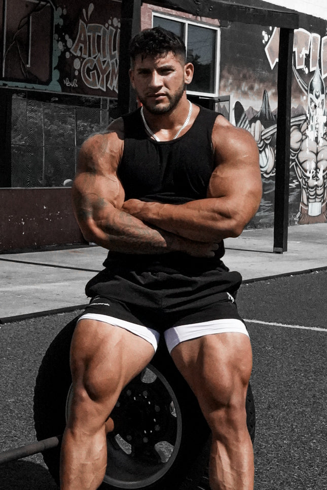 Ribbed Muscle Tank Top - Black