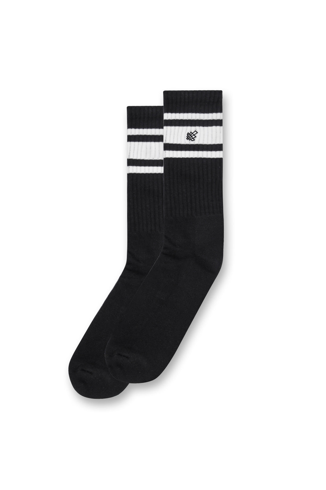 Men's Striped Crew Socks - Black
