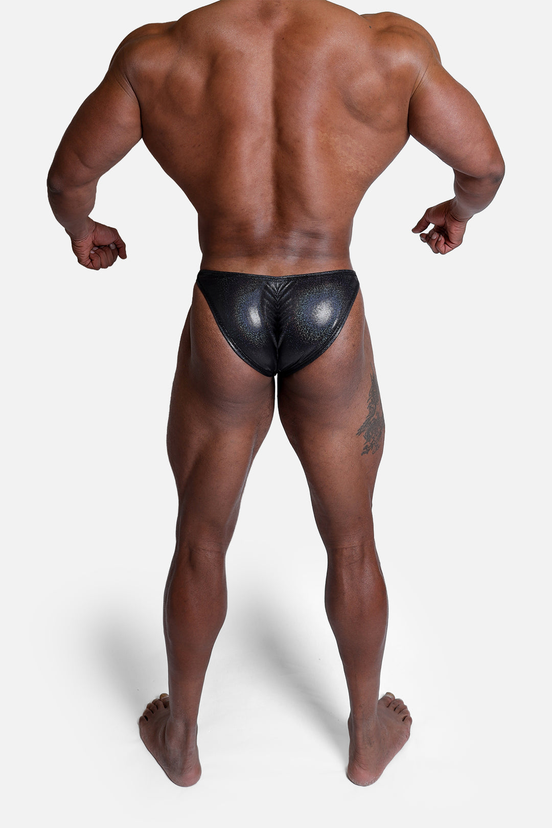 Men's Bodybuilding Posing Trunks - Metallic Black