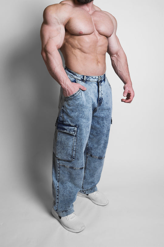Men's Vintage Loose-Fit Jeans - Washed Navy