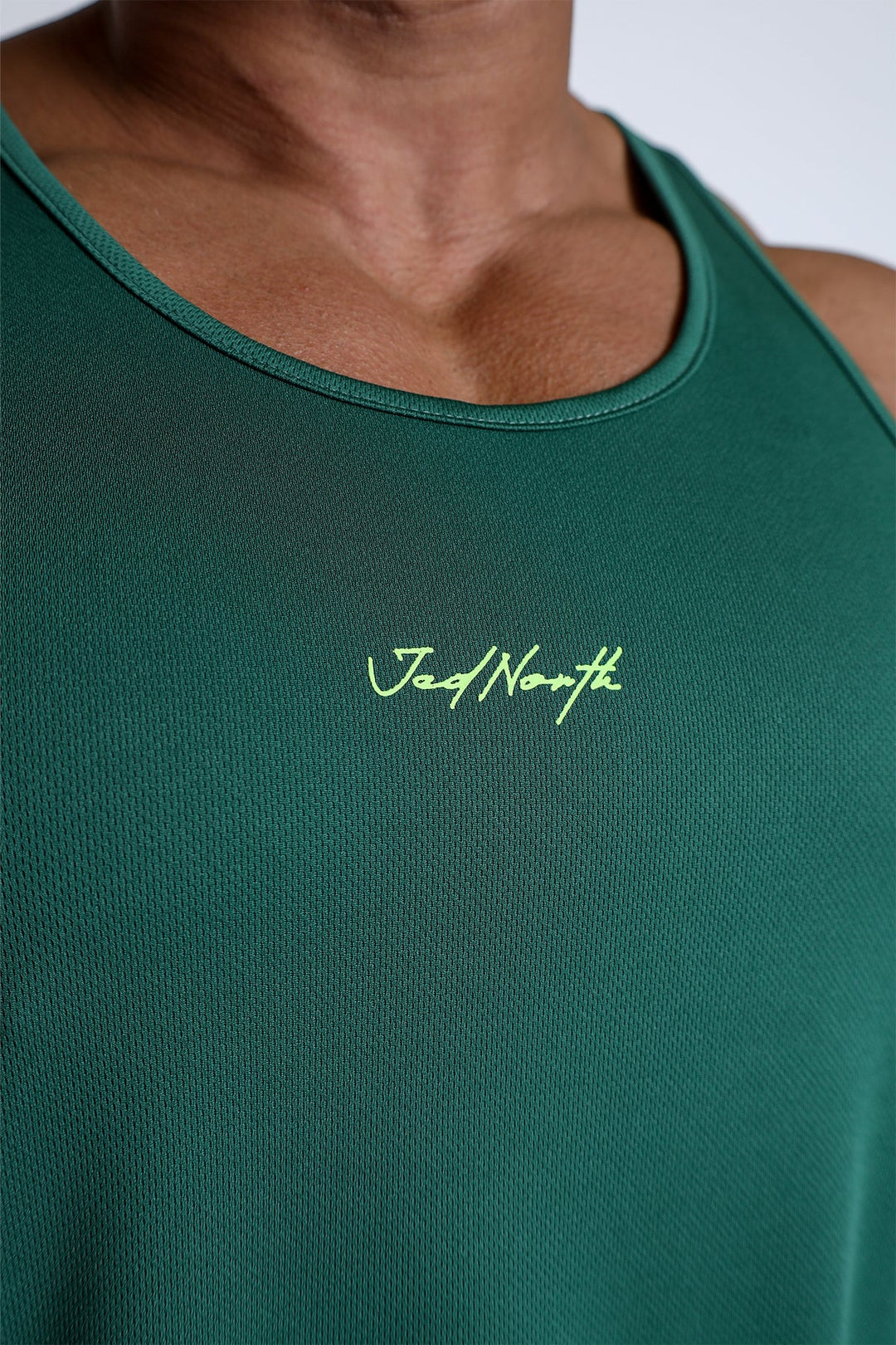 Fast-Dry Bodybuilding Workout Stringer - Green w/ Neon Logo
