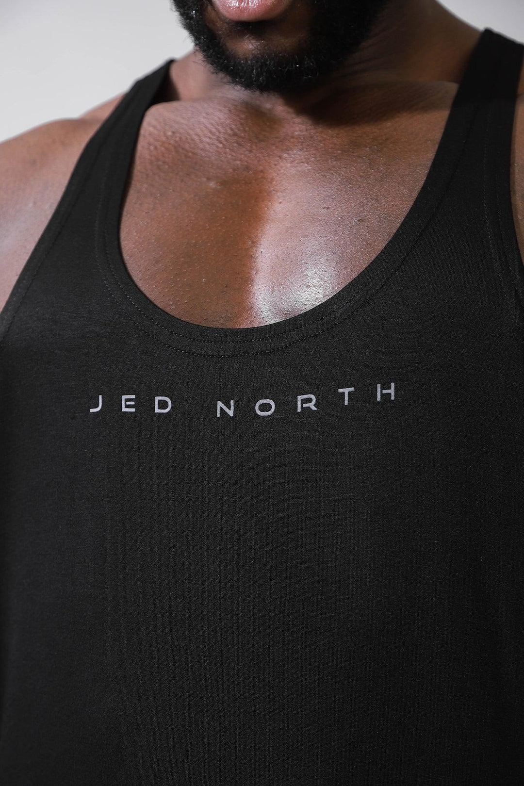 Classic Bodybuilding Racerback Stringer - Premium Black - Jed North