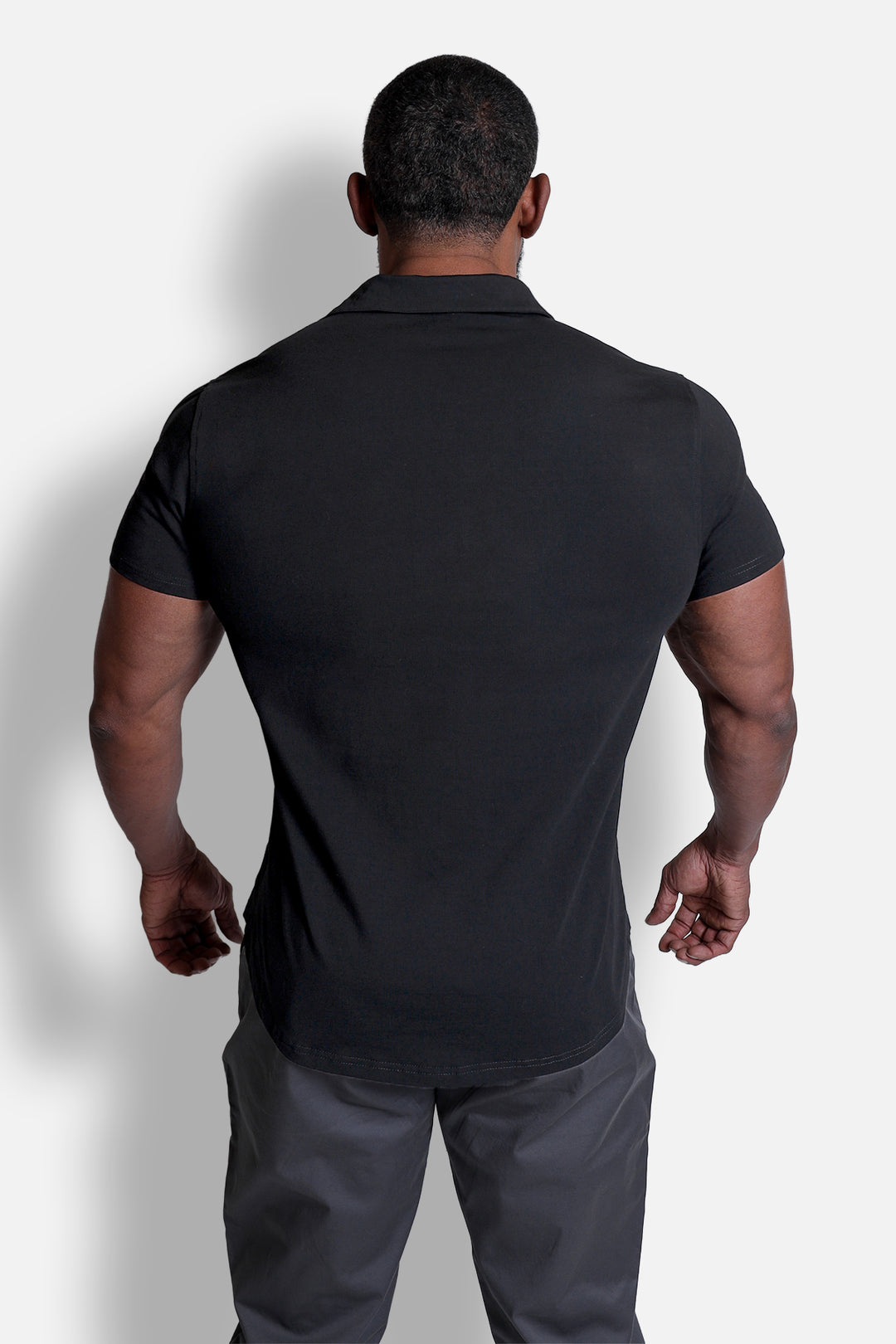 Button-up Muscle T-Shirt - Onyx Black