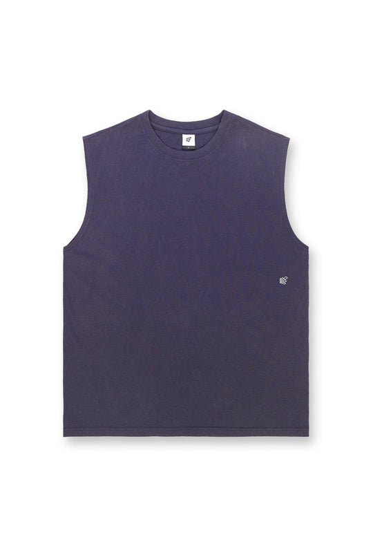 Retro Oversized Muscle Tee - Washed Navy