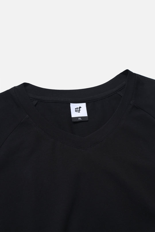 V Neck Muscle-Fit T-Shirt - Black