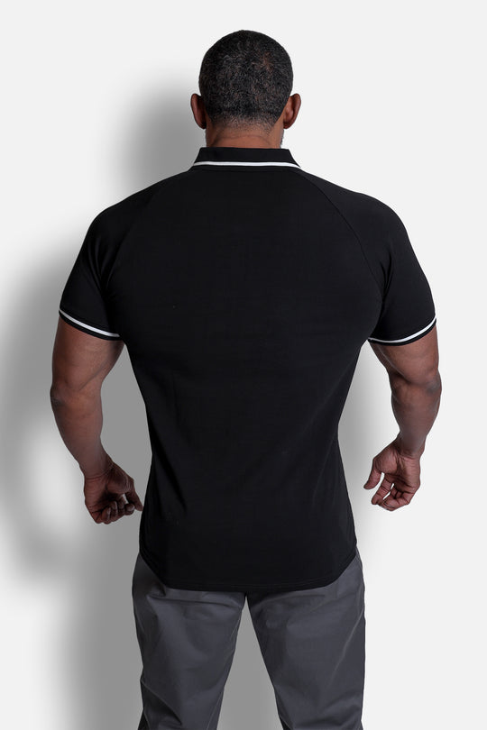 Banded Muscle-Fit Polo T-Shirt - Black