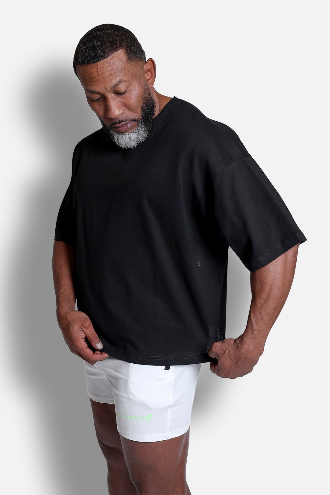 Raw Cut Crewneck Oversized Tee - Black
