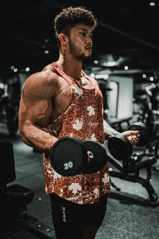 Graphic Muscle Stringer - Red Maple Leaf