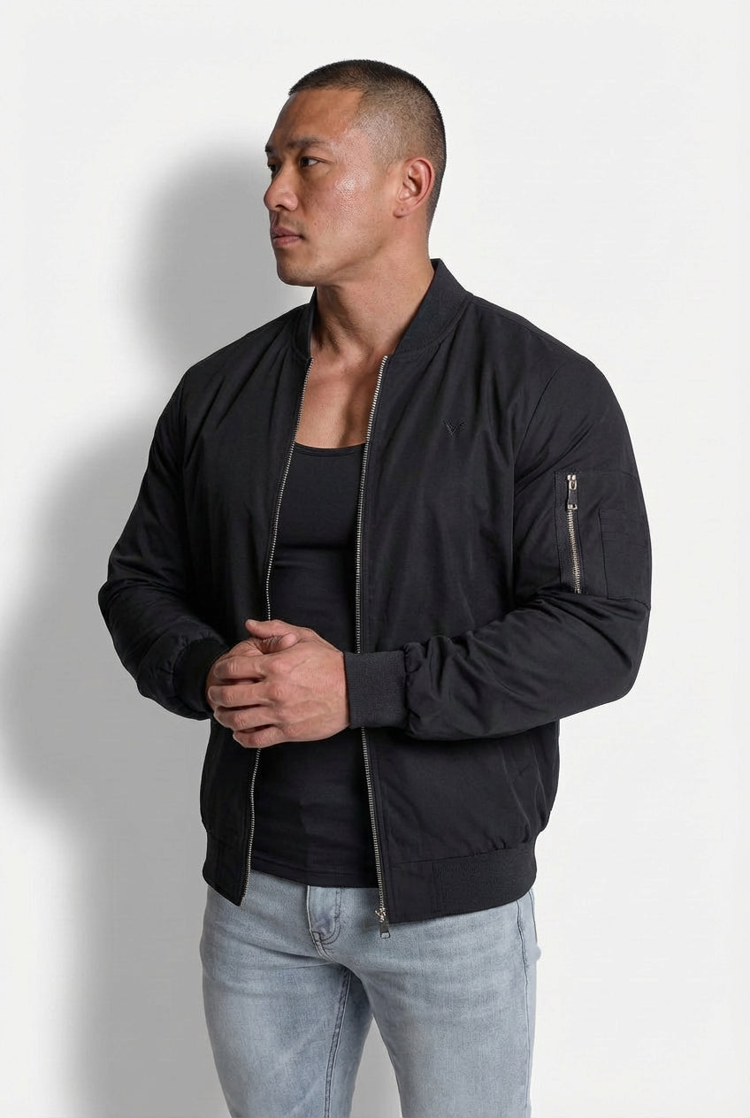 Men's Premium Bomber Jacket - Black